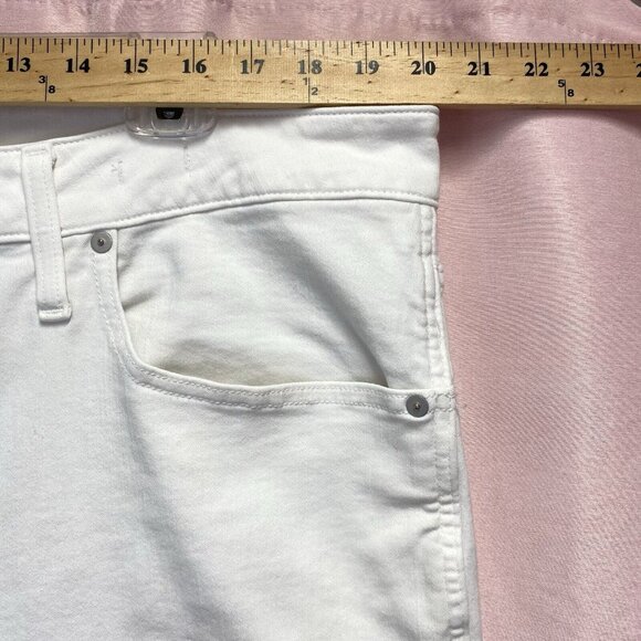 Madewell Stove Pipe High Rise Straight Leg Jeans Pants Women 20W White Stretch - Picture 6 of 16